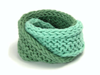 Double Mobius Bracelet in Pastel Turquoise & Deeper Green Turquoise Cotton